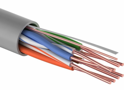 Кабель витая пара U/UTP, категория 6, ZH нг(А)-HF, 4PR, 23AWG, внутренний, серый Rexant