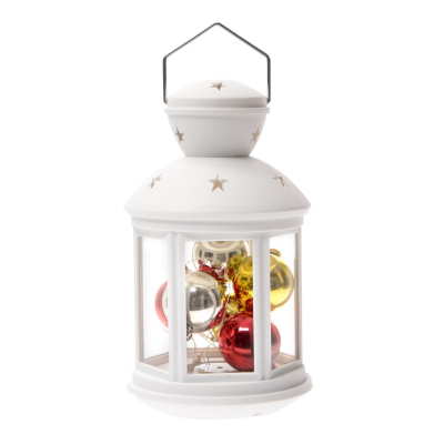 Фонарь со светодиодной гирляндой внутри ULD-L1220-010/DTB/RGB WHITE на батарейке 10д RGB мигает
