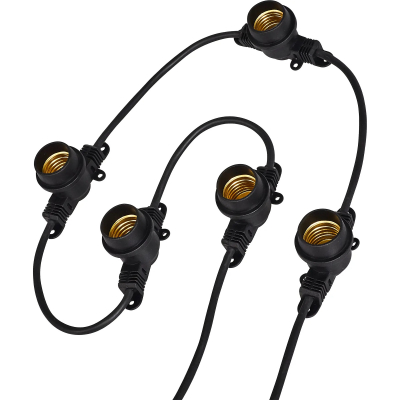 Гирлянда Белт-лайт UDL-K120 200/E27/100M IP65 BLACK BELT-LIGHT 100м+1,5м сетевой шнур 200 патронов E27 шаг 50см чёрная TM Uniel