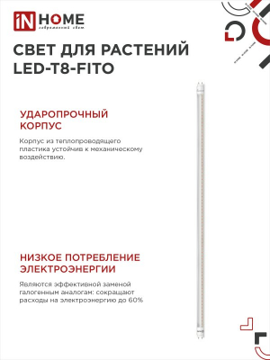 Лампа светодиодная LED-T8-FITO 20Вт 230В G13 1200мм IN HOME