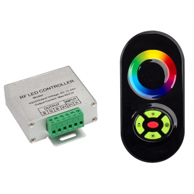 RGB-контроллер сенсорный 5кл. 5203B Черный 12/24V 18A 216/432W Oreol